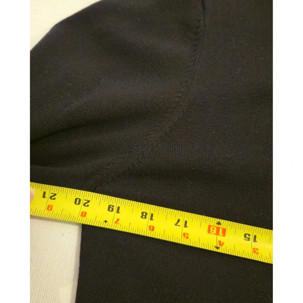J Khaki Women's Sweater Long‎ Sleeve  Black Cream Colorblock 100% Cotton Size L